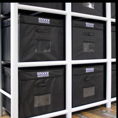 Bin Warehouse Rack – 12 Tote with 3 x 4PK 32 gallon Fold-A-Tote