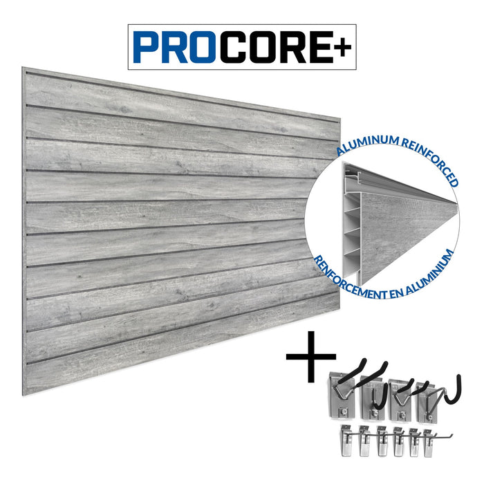PROCORE+ Mini ensemble de panneaux à lattes en bois gris 