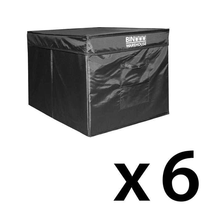 Bin Warehouse – Fold-A-Tote Noir – 9 gallons, paquet de 6
