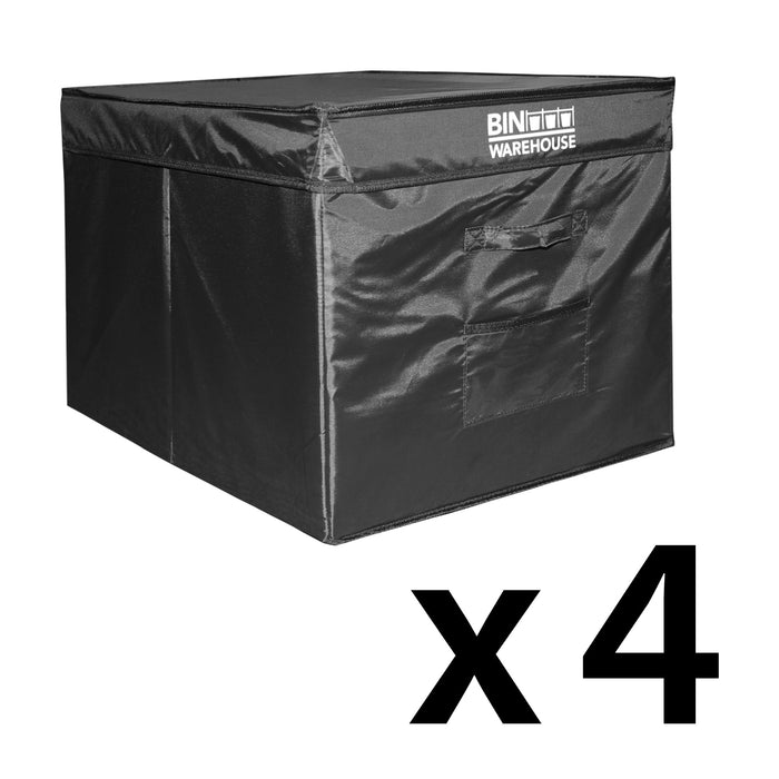 Bin Warehouse – Fold-A-Tote Noir – 22 gallons, paquet de 4