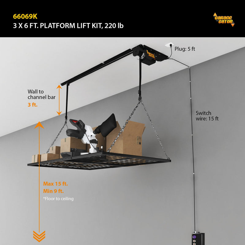 Garage Gator 3 ft x 6 ft Platform 220 lb Lift Kit