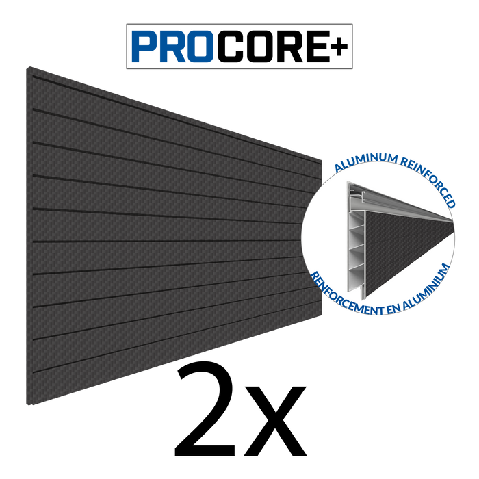Mur à lattes en PVC en fibre de carbone gris argenté PROCORE+ de 4 x 8 pi – paquet de 2 64 pi²