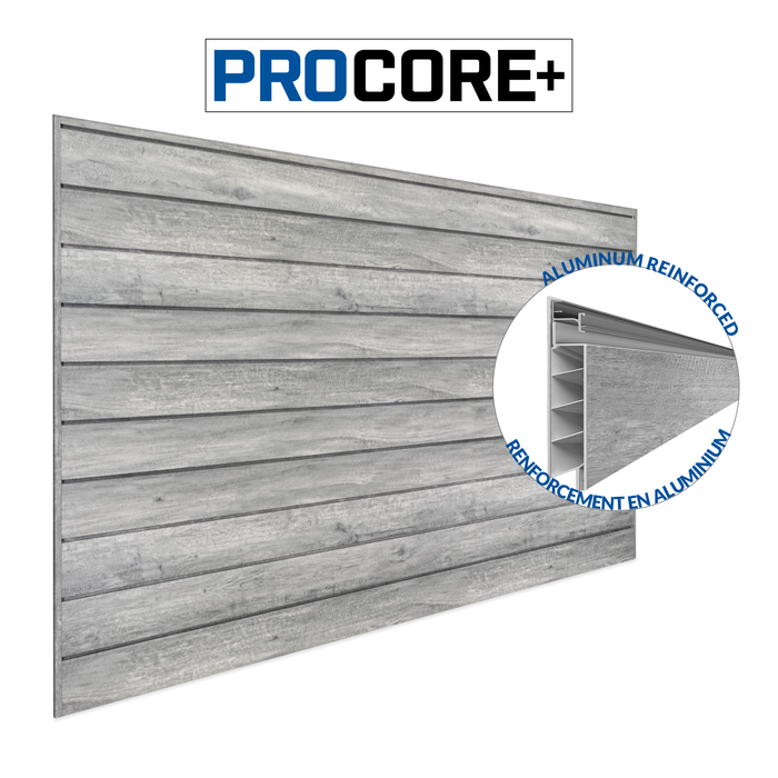 Mur à lattes en PVC bois gris PROCORE+ 4 x 8 pi