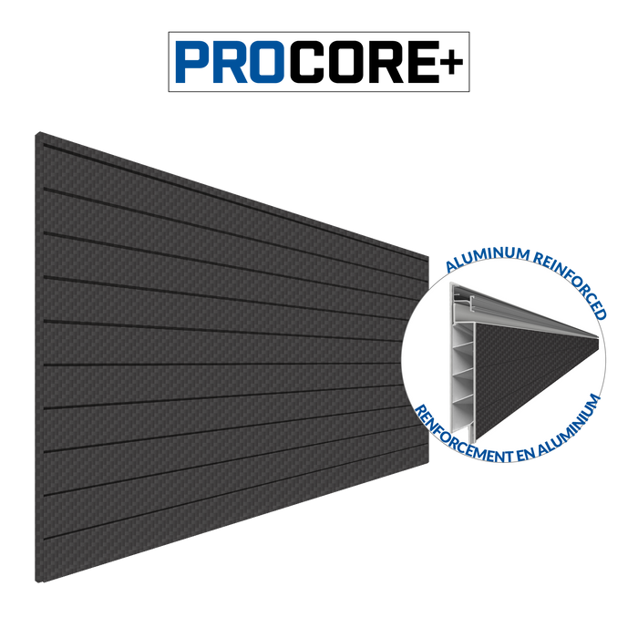 4 x 8 ft. PROCORE+ Black Carbon fiber PVC Slatwall