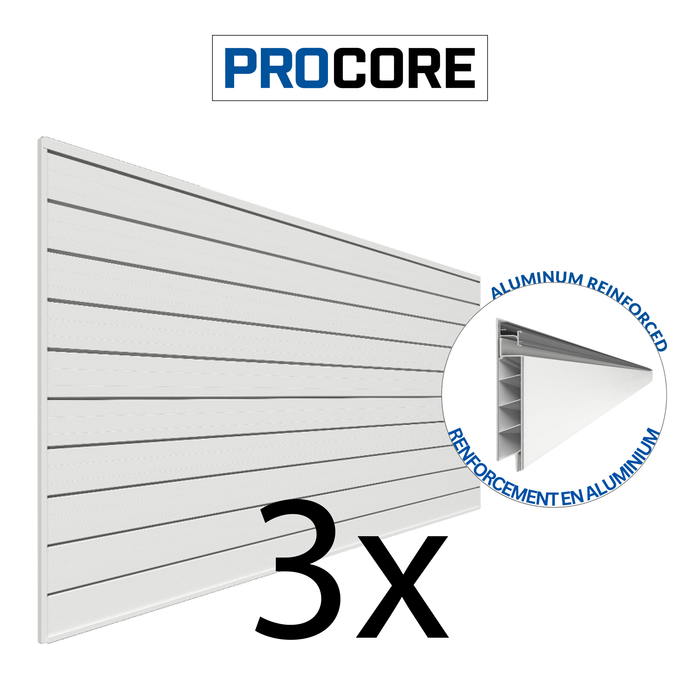 4 ft.  x 8 ft. PROCORE Slatwall - 3 Pack 96 sq ft