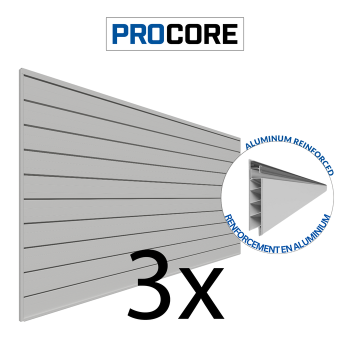 4 ft.  x 8 ft. PROCORE Slatwall - 3 Pack 96 sq ft