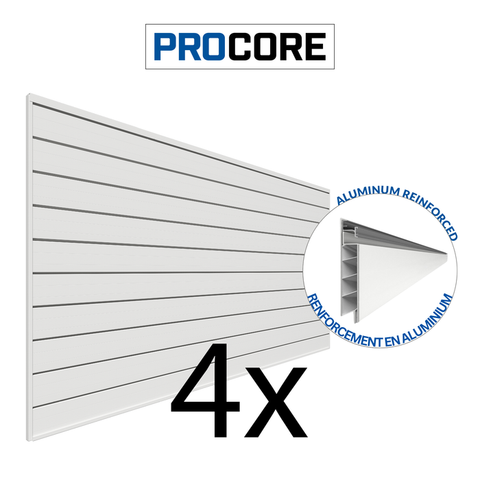 4 ft. x 8 ft. PROCORE Slatwall – 4 Pack 128 sq ft