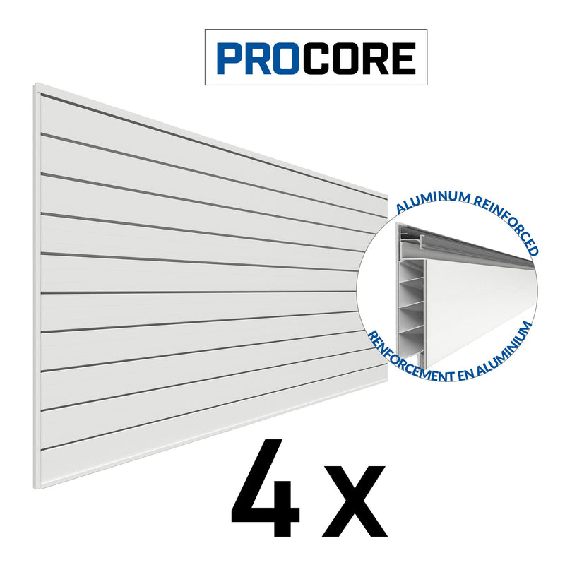 4 ft. x 8 ft. PROCORE Slatwall – 4 Pack 128 sq ft