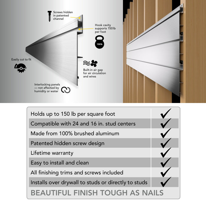 Proslat 4 x 8 ft. Aluminum Slatwall