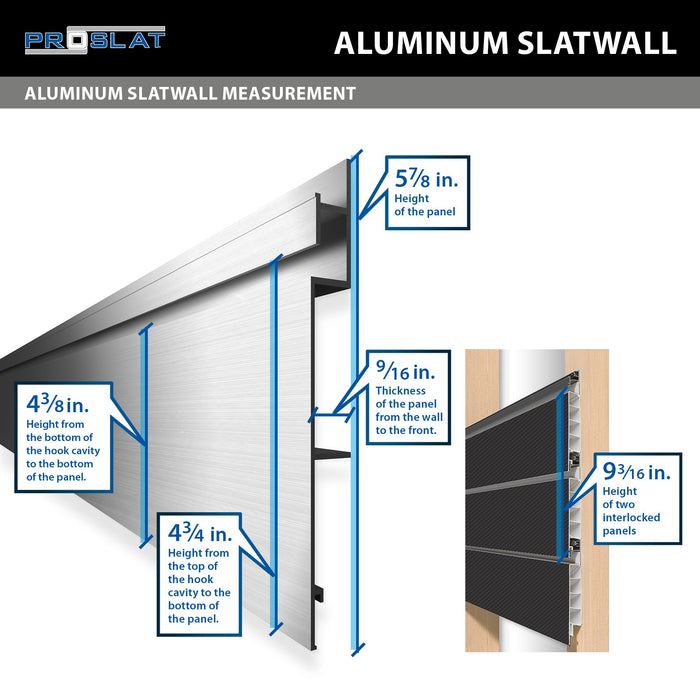 Proslat 4 x 8 ft. Aluminum Slatwall