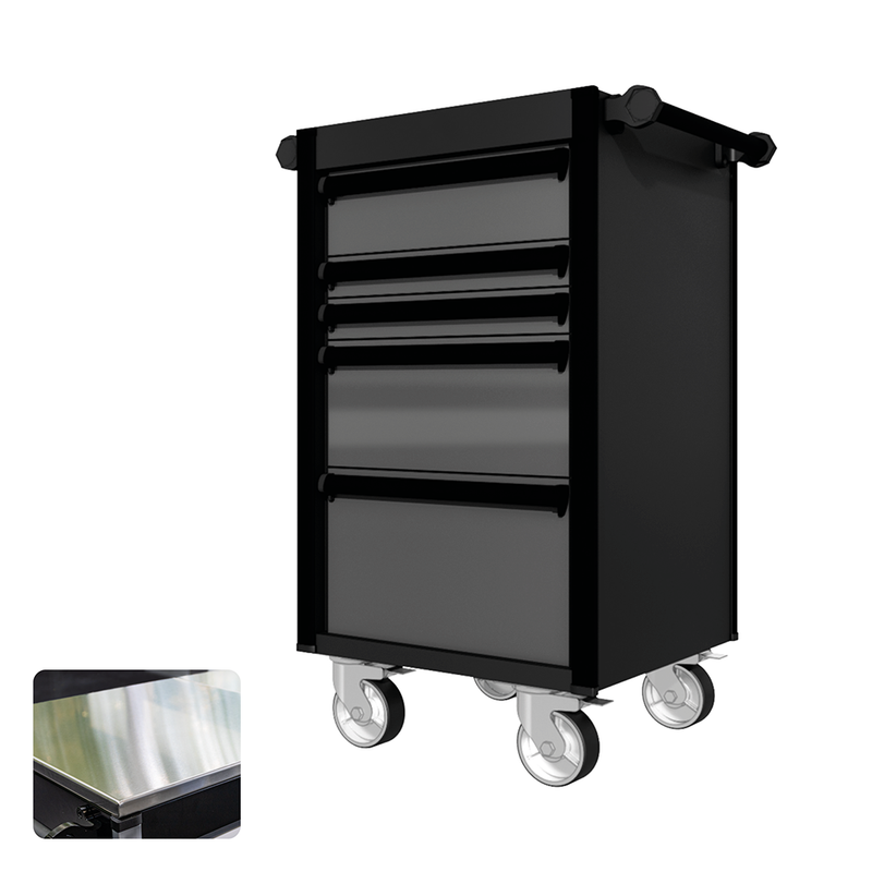 22 Series - 5 Drawers - Black Handles - Traditional Casters