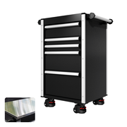 22 Series - 5 Drawers - Silver Handles - Foot Casters