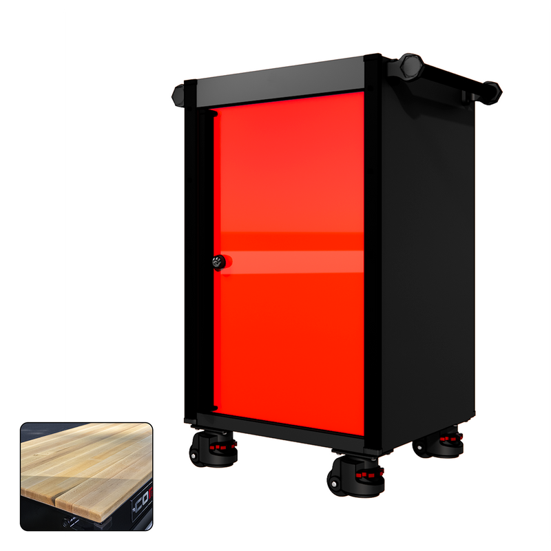 22 Series - Locker - Black Handles - Foot Casters