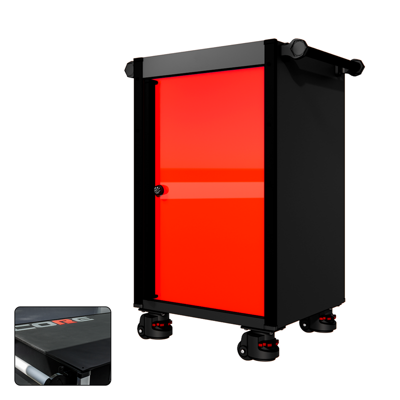22 Series - Locker - Black Handles - Foot Casters