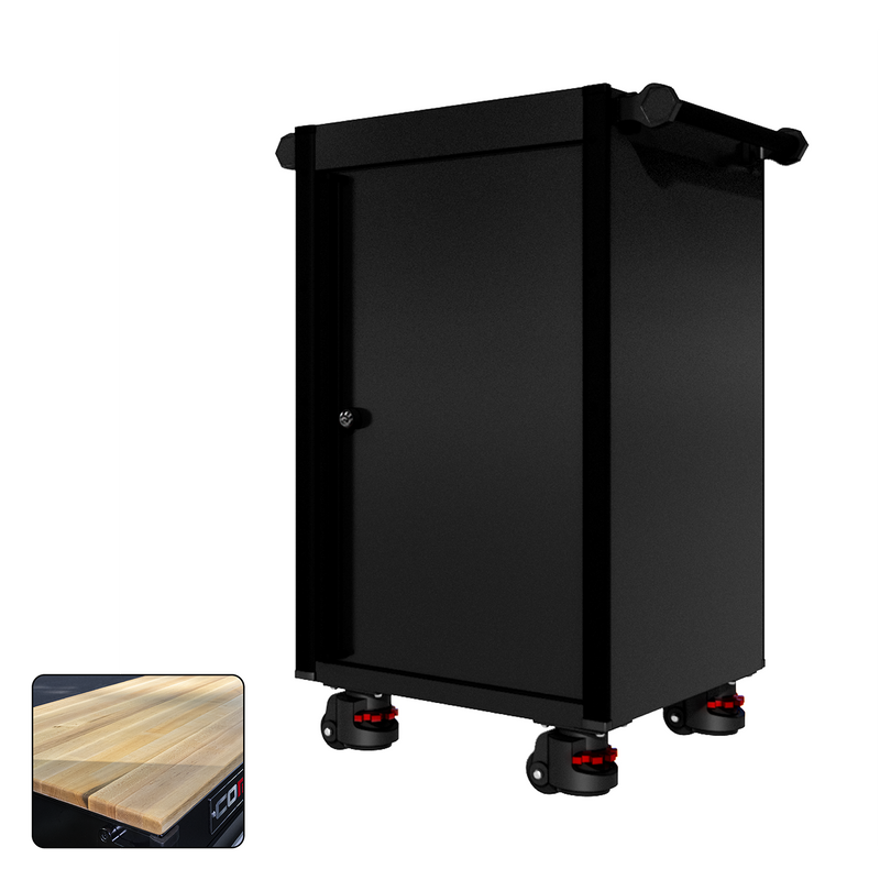 22 Series - Locker - Black Handles - Foot Casters