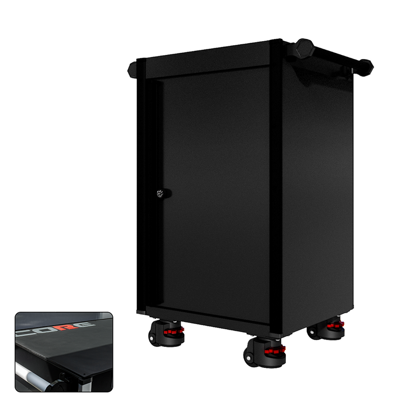 22 Series - Locker - Black Handles - Foot Casters