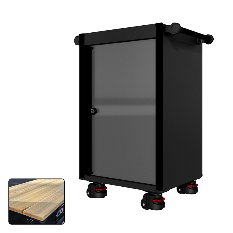 22 Series - Locker - Black Handles - Foot Casters
