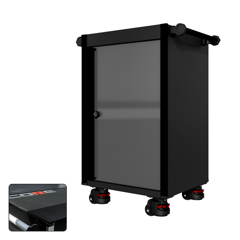 22 Series - Locker - Black Handles - Foot Casters