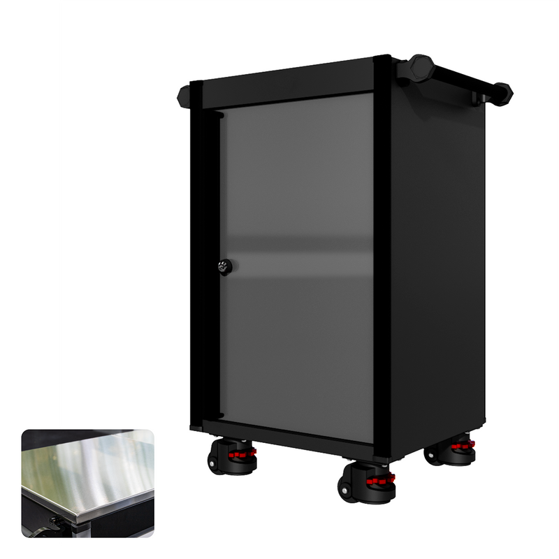 22 Series - Locker - Black Handles - Foot Casters