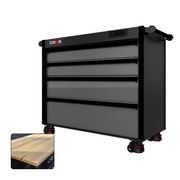 44 Series - 4 Drawers - Black Handles - Foot Casters