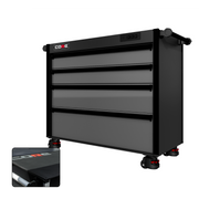 44 Series - 4 Drawers - Black Handles - Foot Casters