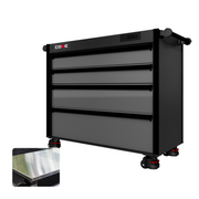 44 Series - 4 Drawers - Black Handles - Foot Casters