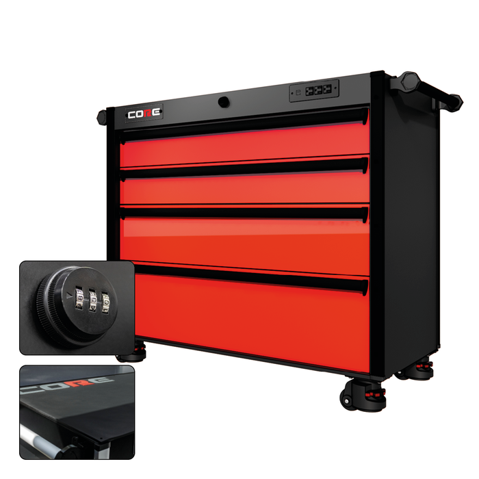 44 Series - 4 Drawers - Black Handles - Foot Casters