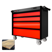 44 Series - 4 Drawers - Black Handles - Traditional Casters
