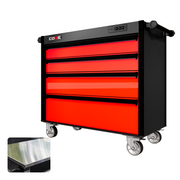 44 Series - 4 Drawers - Black Handles - Traditional Casters