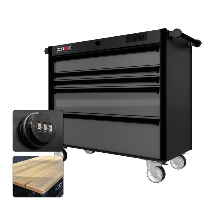 44 Series - 5 Drawers - Black Handles - Traditional Casters