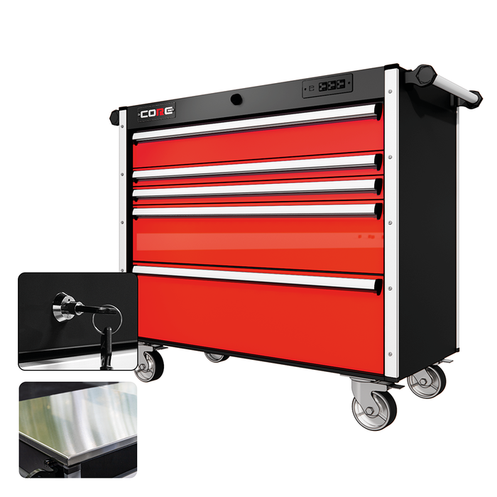 44 Series - 5 Drawers - Silver Handles - Traditional Casters