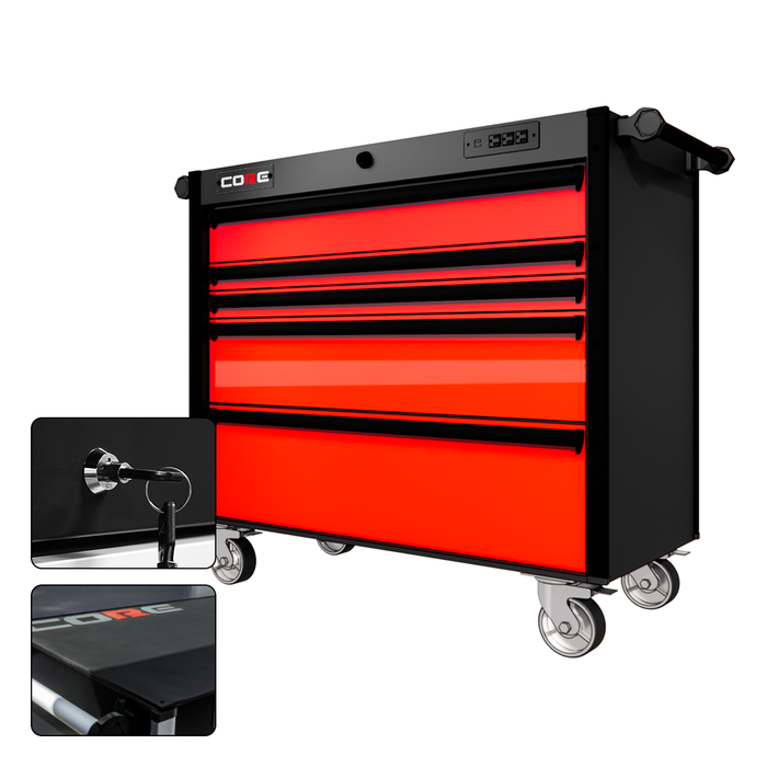 44 Series - 5 Drawers - Black Handles - Traditional Casters