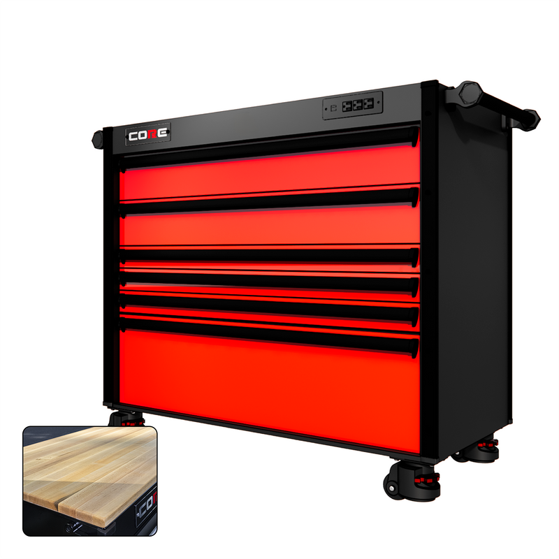 44 Series - 6 Drawers - Black Handles - Foot Casters