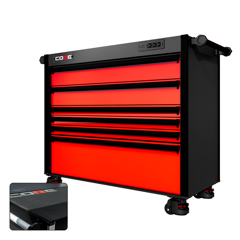 44 Series - 6 Drawers - Black Handles - Foot Casters