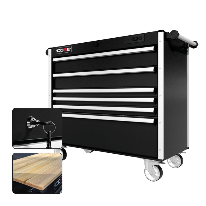 44 Series - 6 Drawers - Silver Handles - Traditional Casters