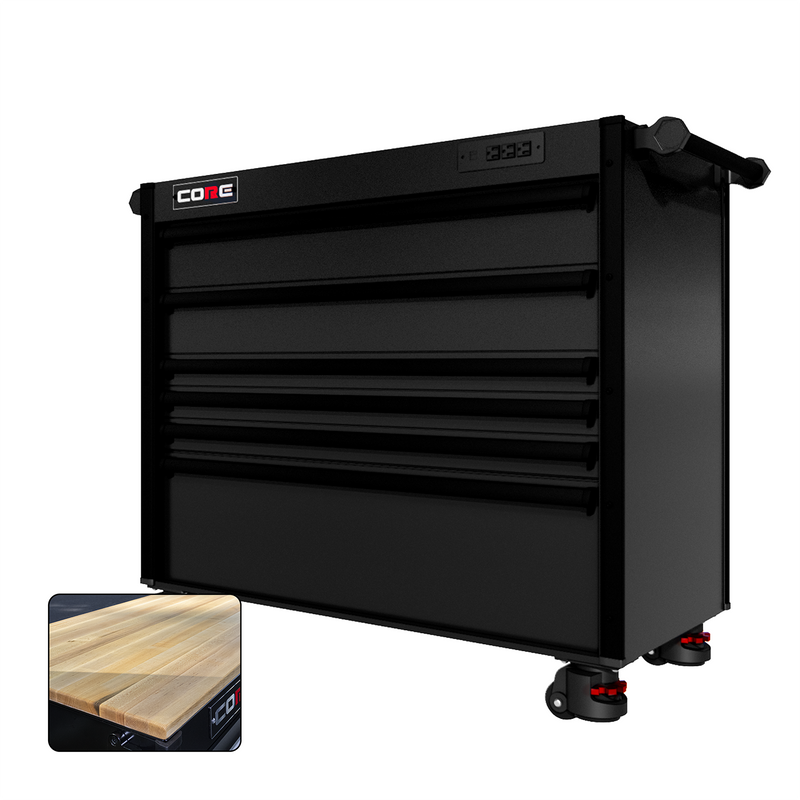 44 Series - 6 Drawers - Black Handles - Foot Casters