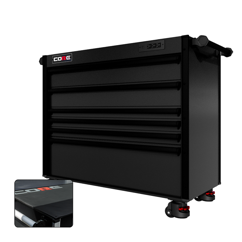 44 Series - 6 Drawers - Black Handles - Foot Casters
