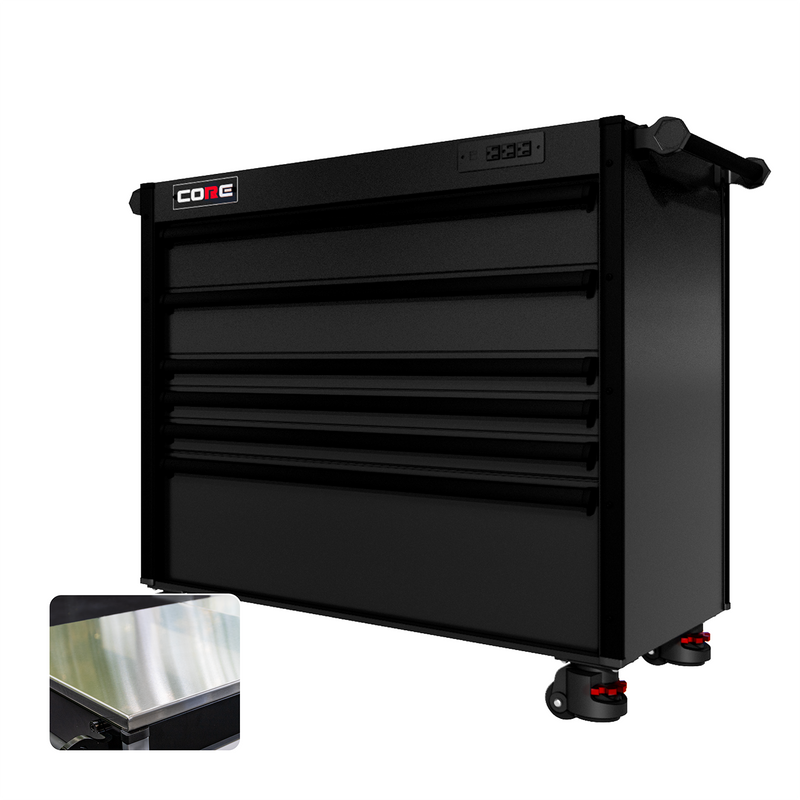 44 Series - 6 Drawers - Black Handles - Foot Casters