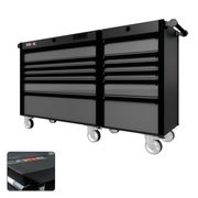 66 Series - 12 Drawers - Black Handles - Traditional Casters