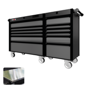 66 Series - 12 Drawers - Black Handles - Traditional Casters