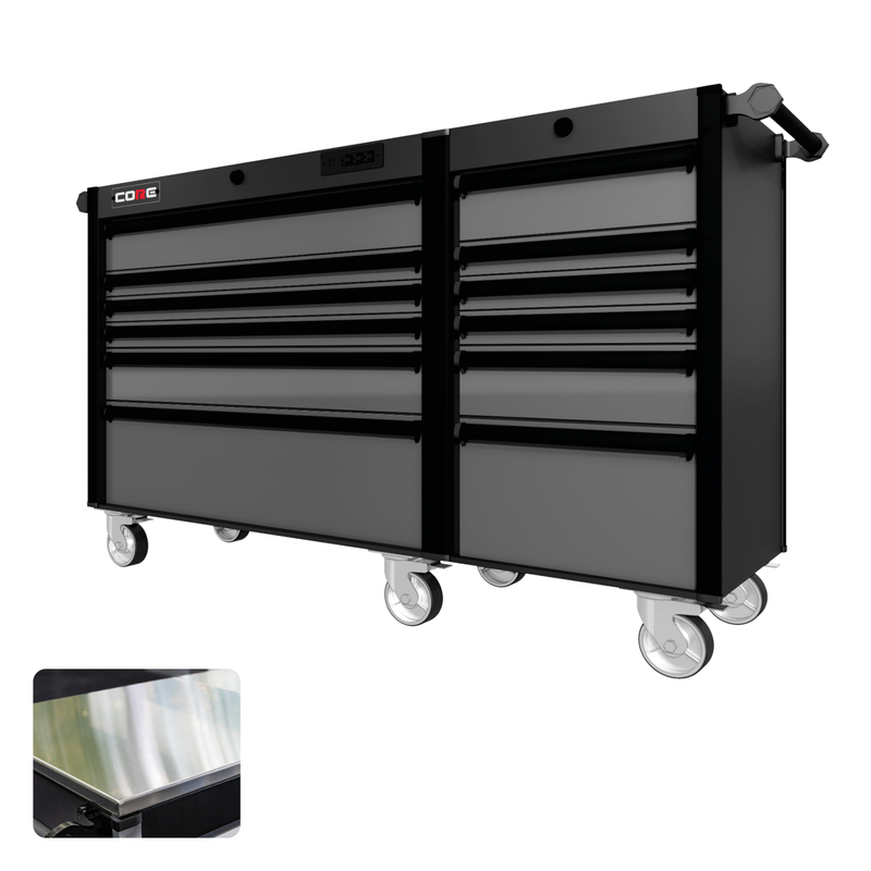 66 Series - 12 Drawers - Black Handles - Traditional Casters
