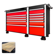 66 Series - 12 Drawers - Silver Handles - Foot Casters