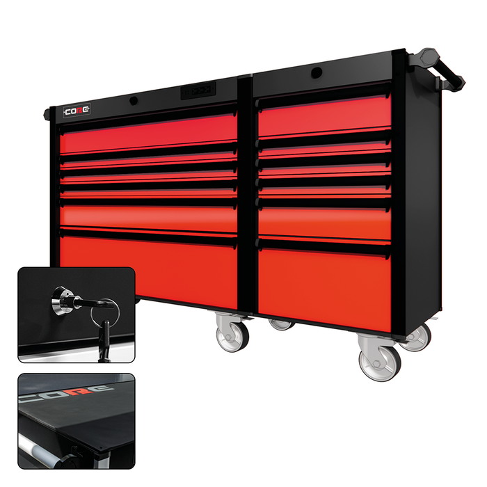 66 Series - 12 Drawers - Black Handles - Traditional Casters
