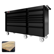 66 Series - 12 Drawers - Black Handles - Traditional Casters