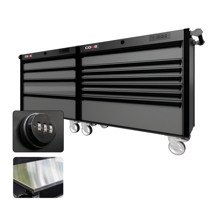 88 Series - 11 Drawers - Black Handles - Traditional Casters