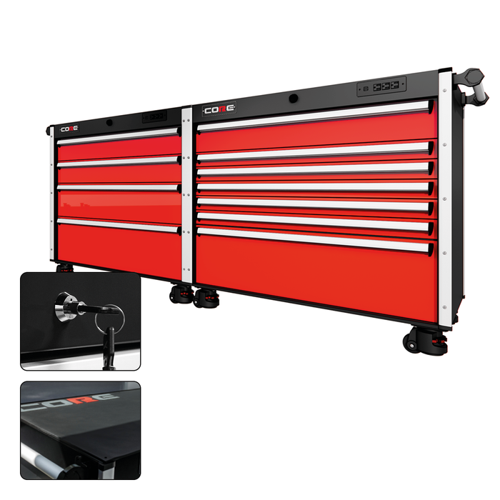 88 Series - 11 Drawers - Silver Handles - Foot Casters
