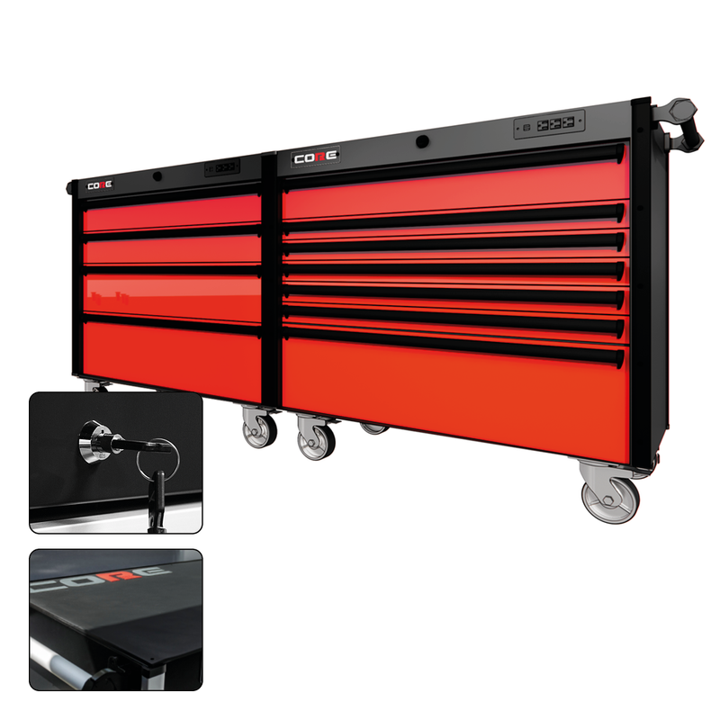 88 Series - 11 Drawers - Black Handles - Traditional Casters