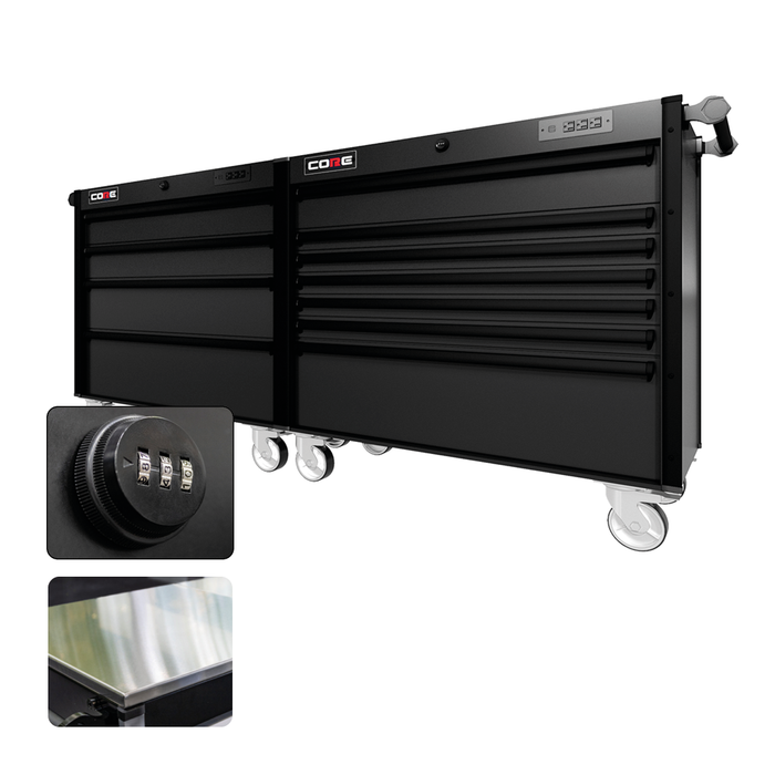 88 Series - 11 Drawers - Black Handles - Traditional Casters