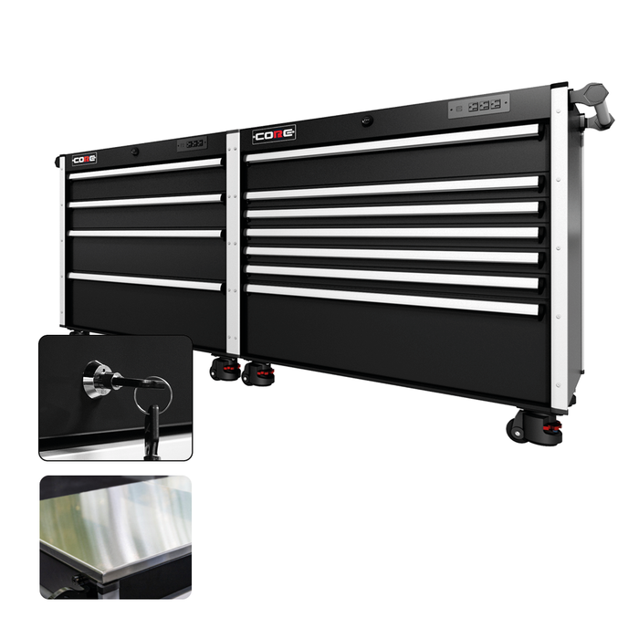 88 Series - 11 Drawers - Silver Handles - Foot Casters