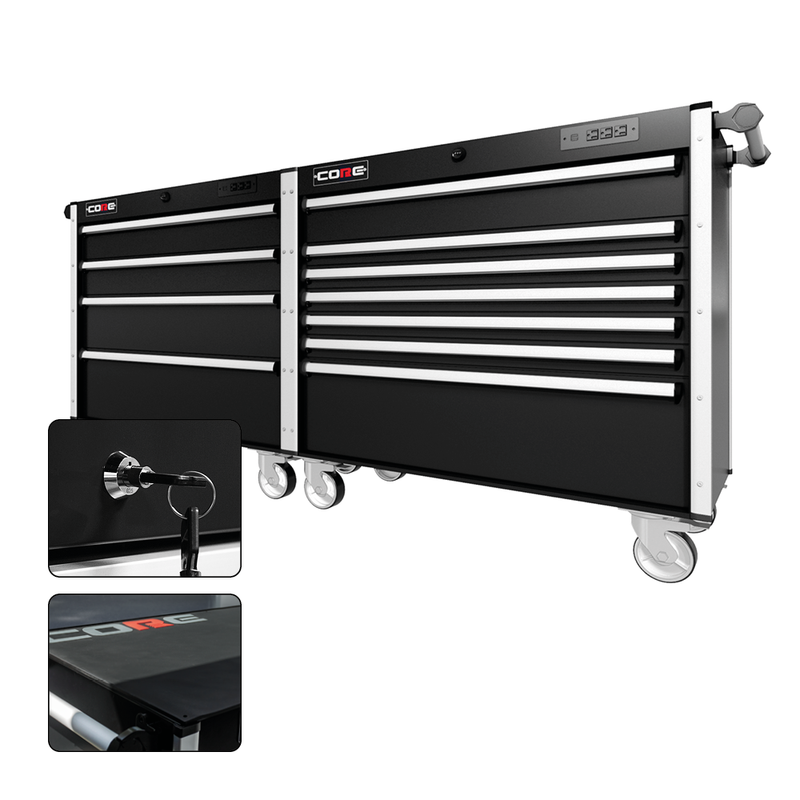 88 Series - 11 Drawers - Silver Handles - Traditional Casters